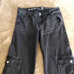 Low rise gray cargo street wear jeans